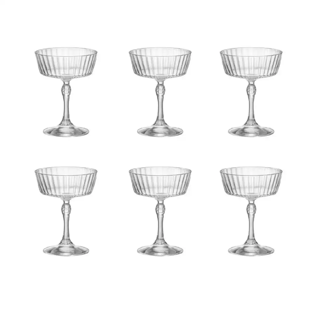 Bormioli Rocco AMERICA '20s 275ml FIZZ GLASSES SET 6