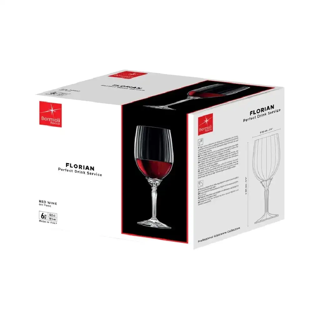 Bormioli Rocco FLORIAN RED WINE GLASS 535ml - SET OF 6