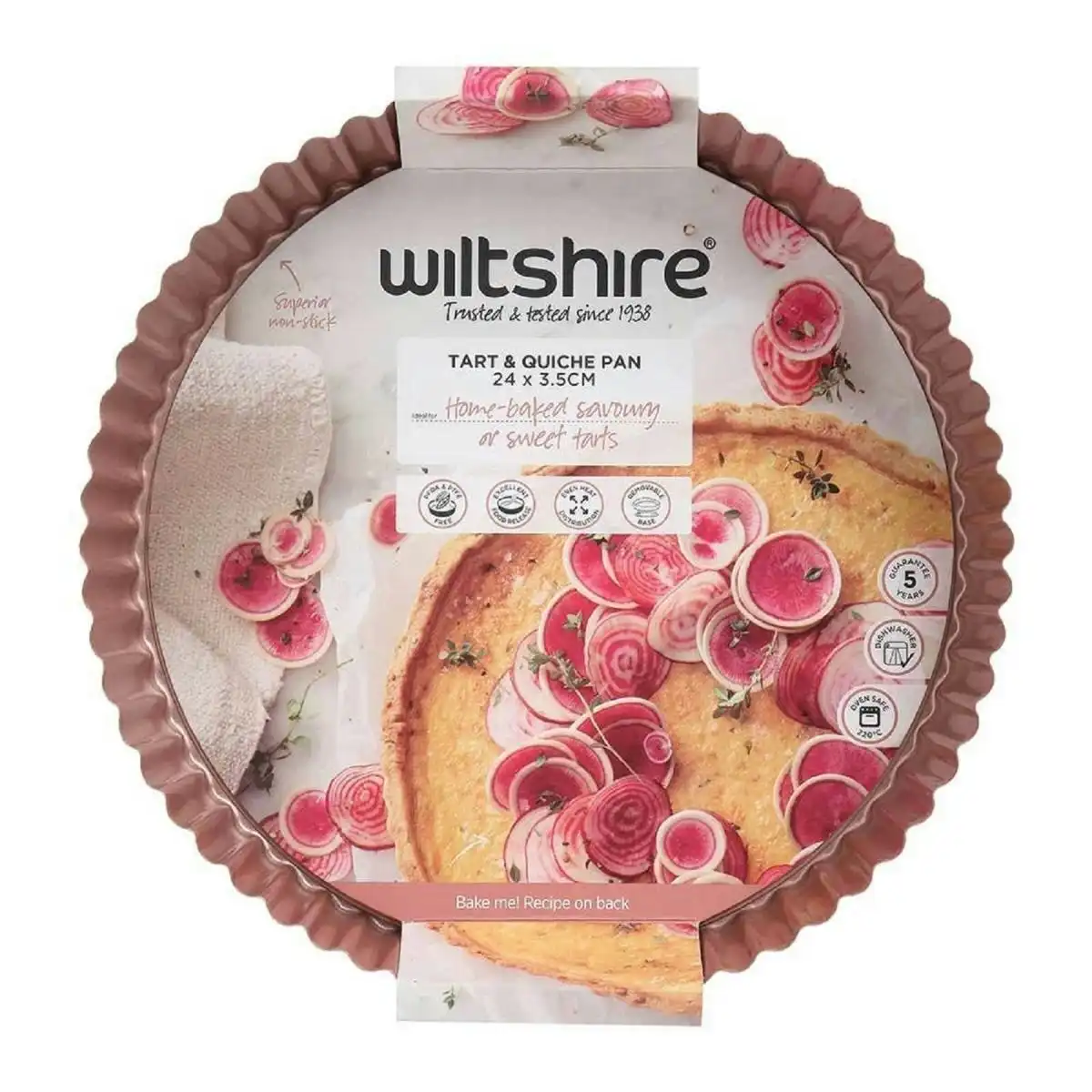 Wiltshire ROSE GOLD NON STICK TART QUICHE PAN 24cm