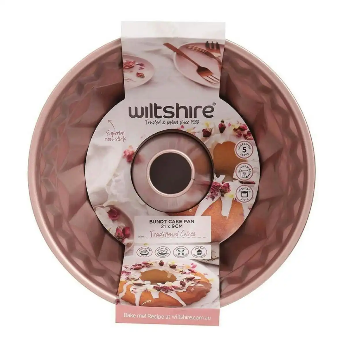 Wiltshire ROSE GOLD NON STICK BUNDT PAN 21cm