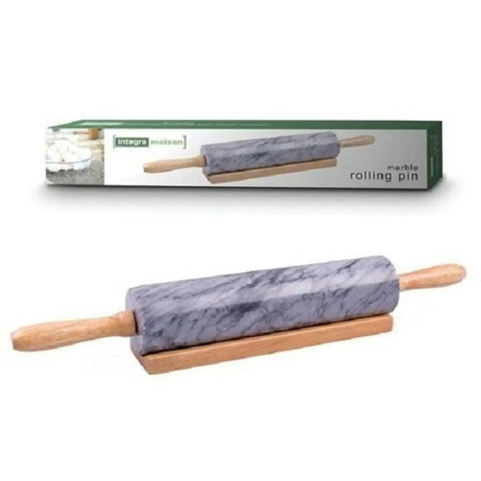 Integra Maison Marble Rolling Pin With Cradle