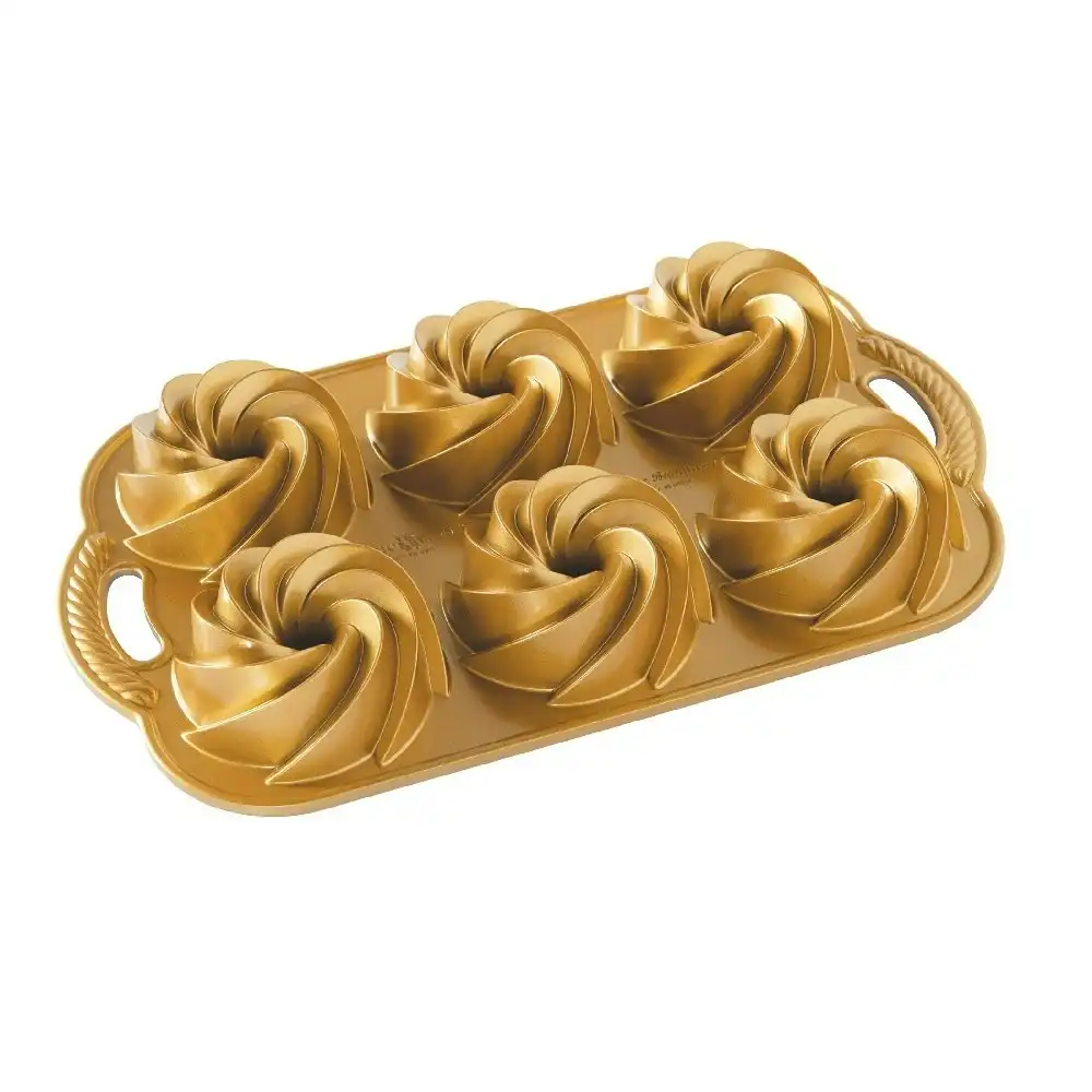 Nordic Ware Cast Aluminium Gold Mini Bundtlette Pan