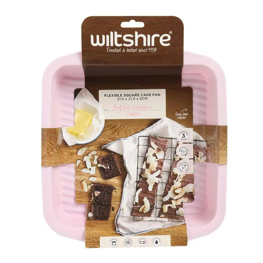 Wiltshire PINK SILICONE SQUARE CAKE PAN 21.5cm