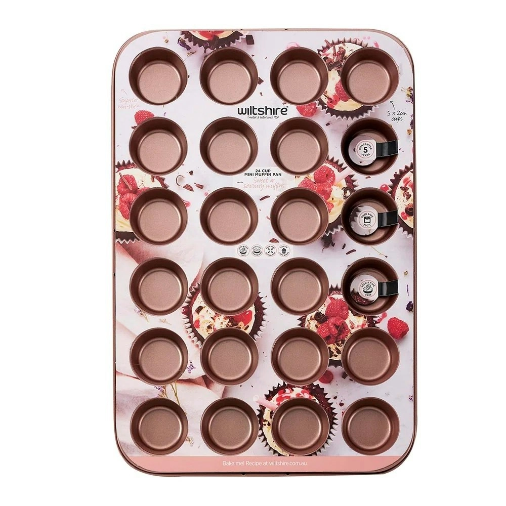 Wiltshire Rose Gold Non Stick 24 Cup Mini Muffin Pan