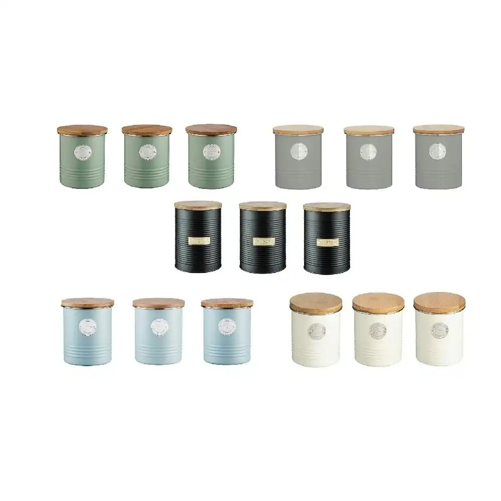 Typhoon Metal Tea Coffee Or Sugar Canisters 1 Litre