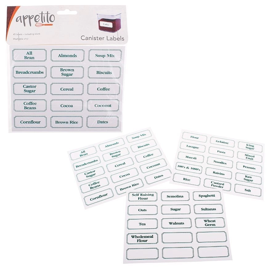 Appetito Canister Labels   Pack Of 45