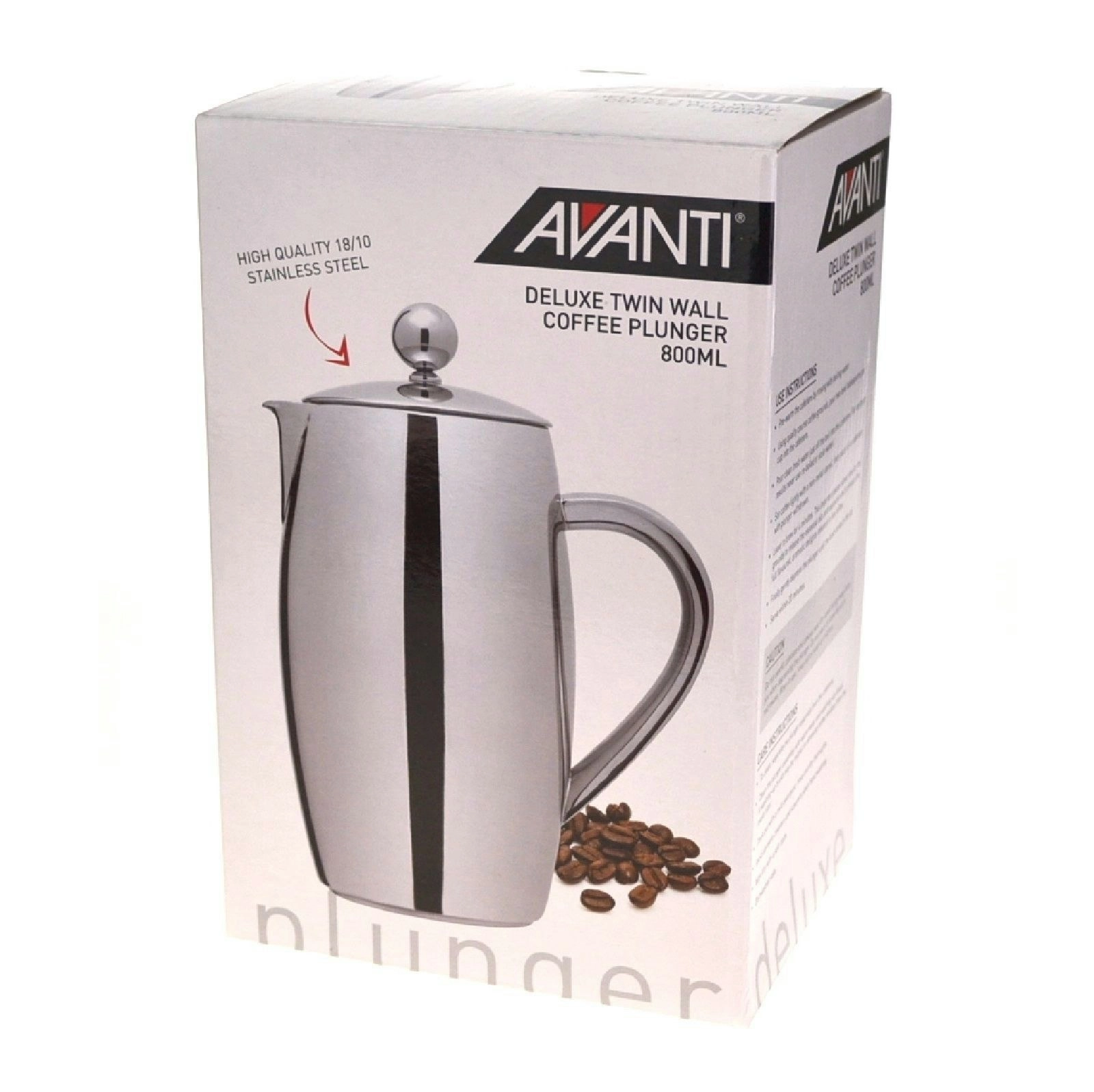 Avanti DELUXE TWIN WALL 6 CUP COFFEE PLUNGER 800ml