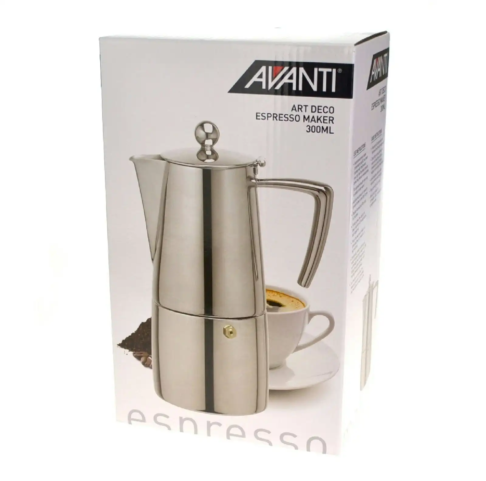 Avanti 6 Cup Art Deco Espresso Coffee Maker Percolator