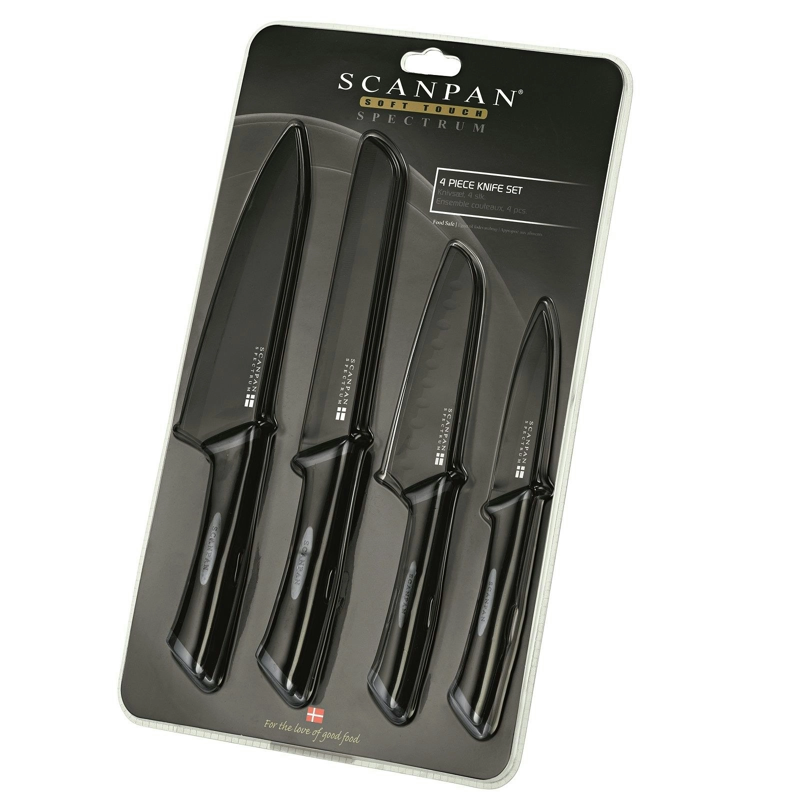 Scanpan Soft Touch Spectrum 4 Piece Black Kitchen Knife Set