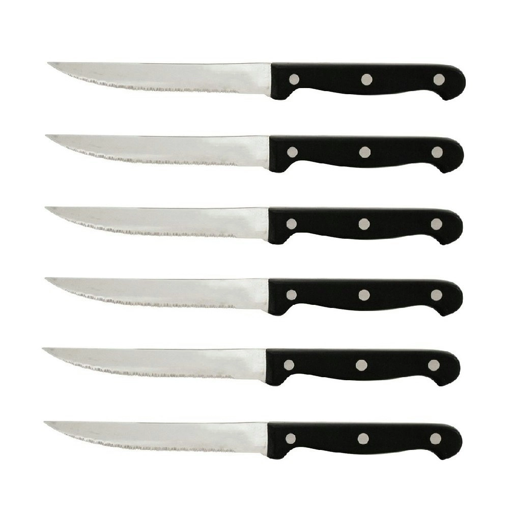 Trenton Pointed Tip Wood Handle Steak Knife Set Of 12