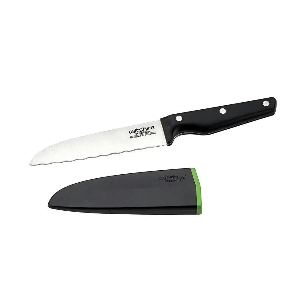 Wiltshire STAYSHARP NEW LOOK 15cm TRIPLE RIVET MULTI PURPOSE UTILITY KNIFE WITH SHARPENER