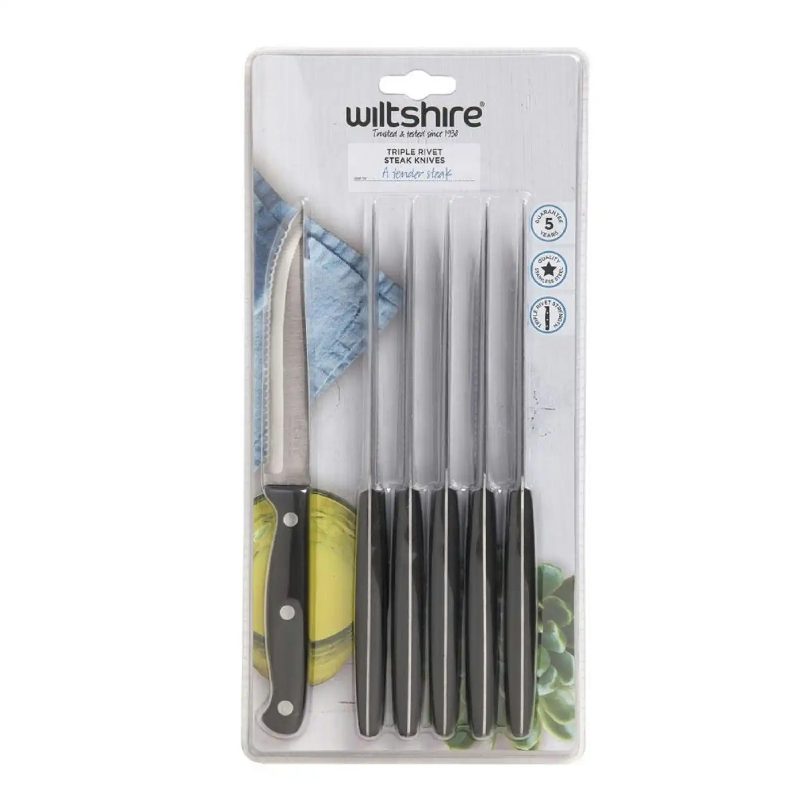 Wiltshire Triple Rivet Steak Knives 6 Piece