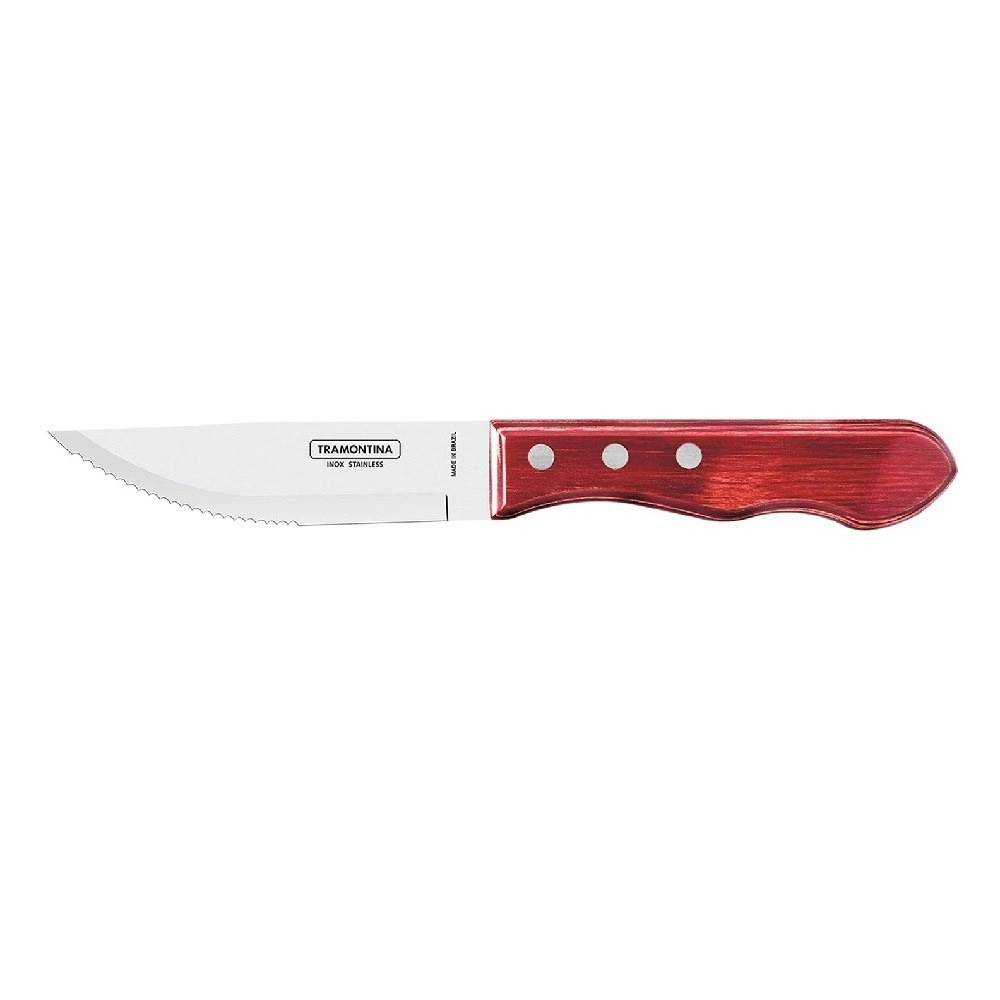 Tramontina CHURRASCO JUMBO SERRATED RED STEAK KNIFE 127mm