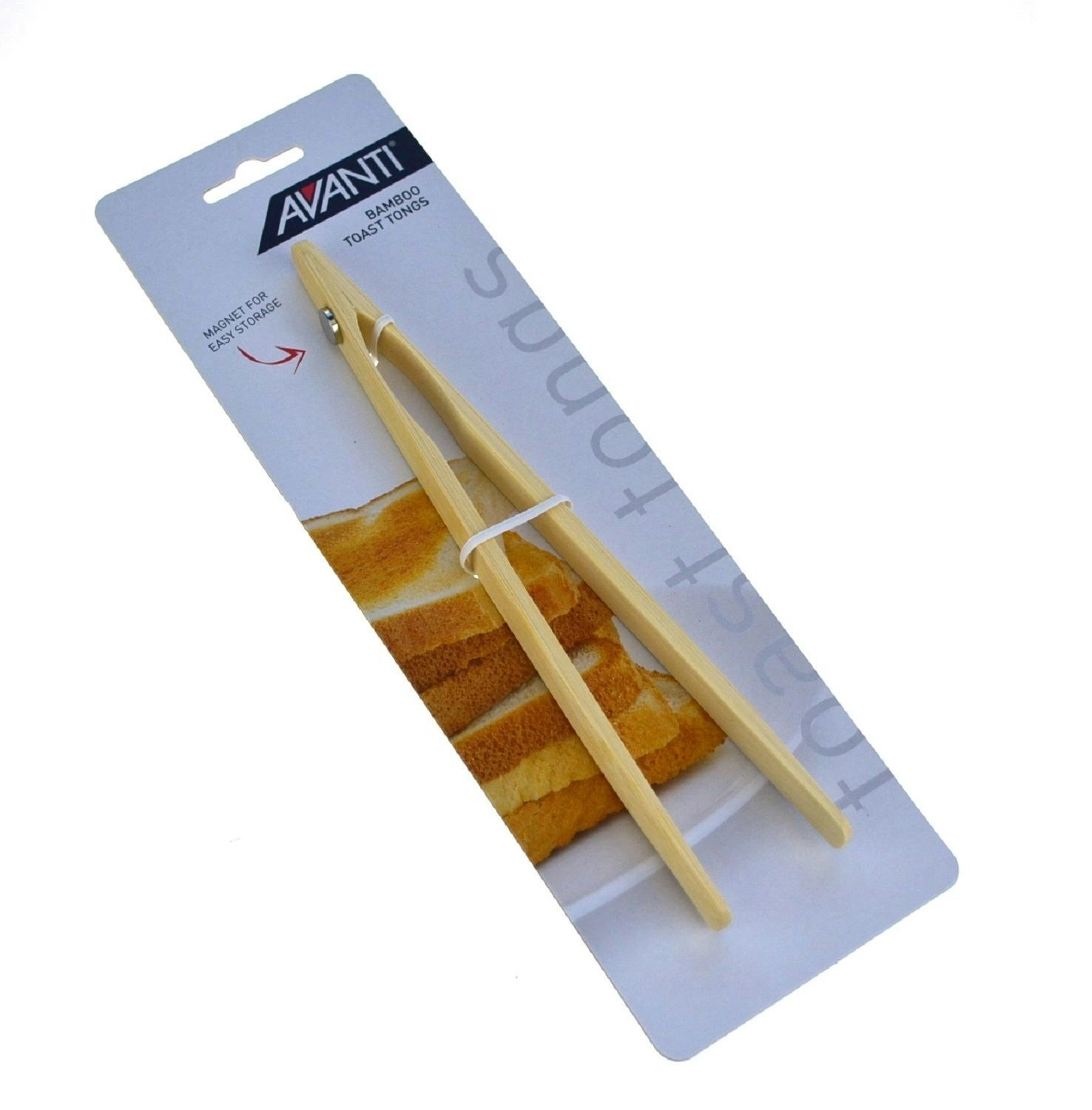 Avanti Bamboo Toast Tongs With Magnet