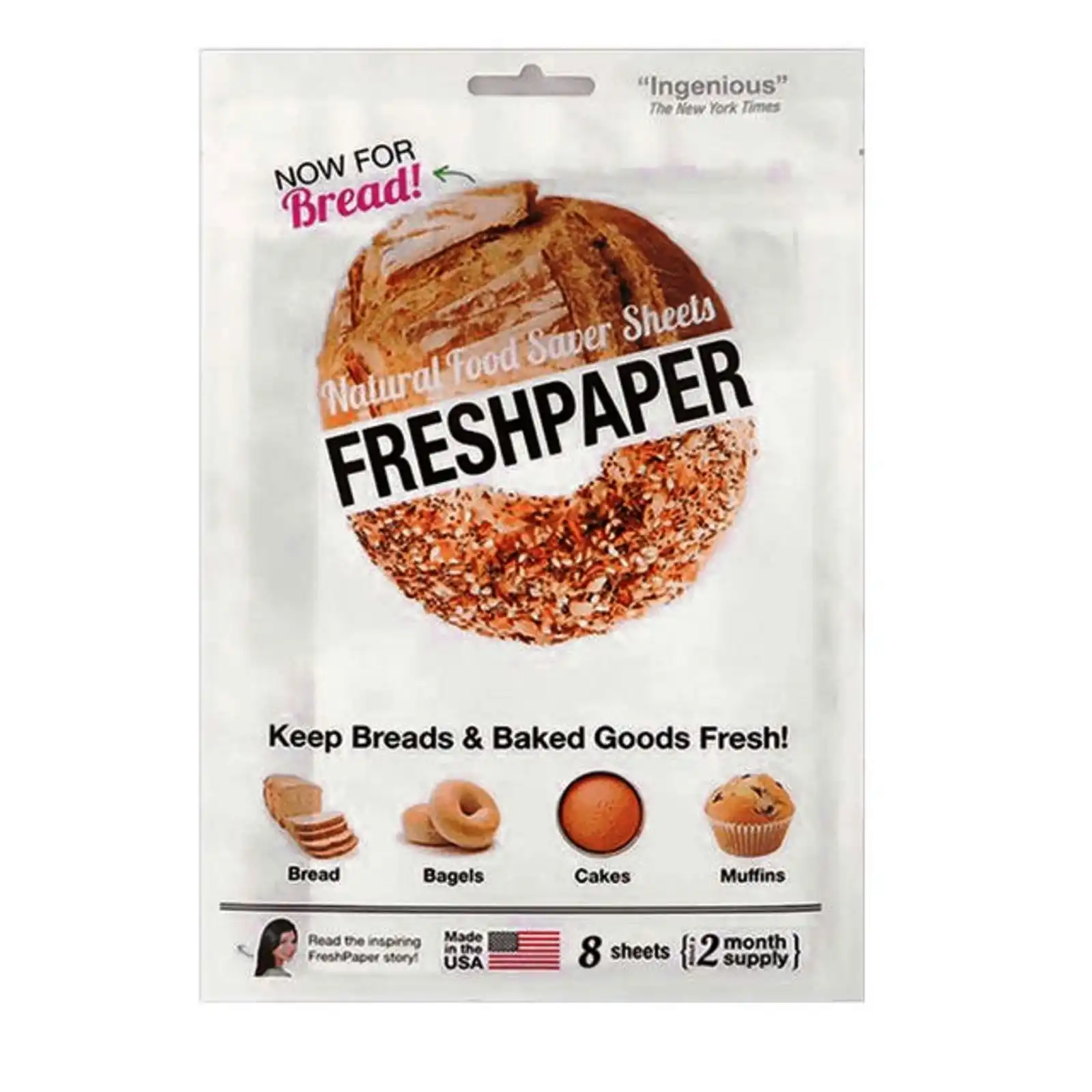 Freshpaper Natural Food Saver Sheets Pk 4   Breads And Baked Goods