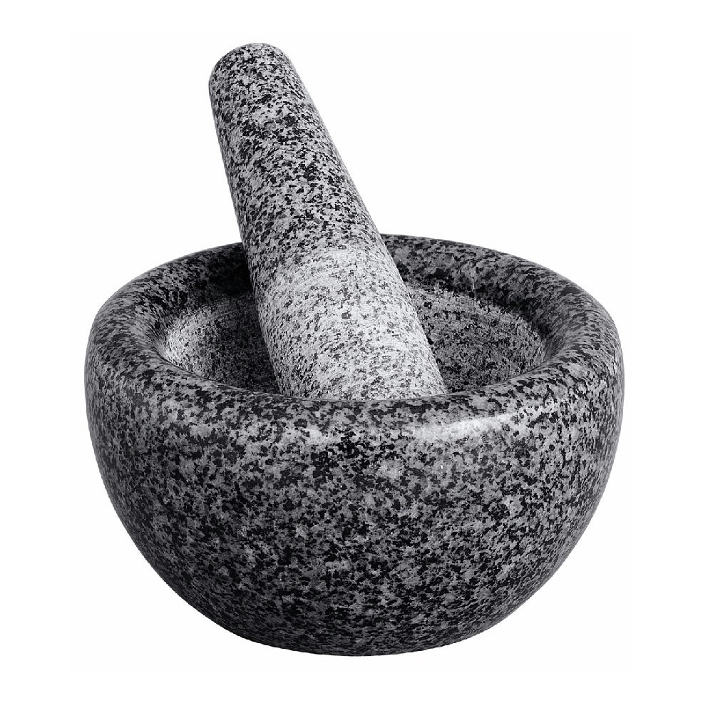 Avanti PENCIL EDGE BLACK MORTAR AND PESTLE 18cm x 9cm