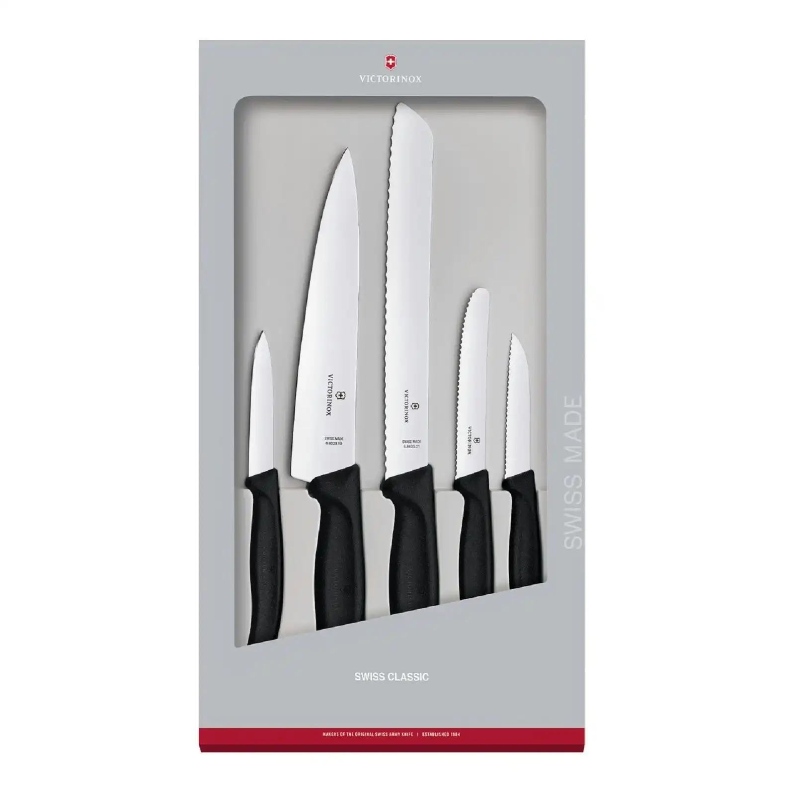Victorinox Swiss Classic 5 Piece Kitchen Knife Set   Black