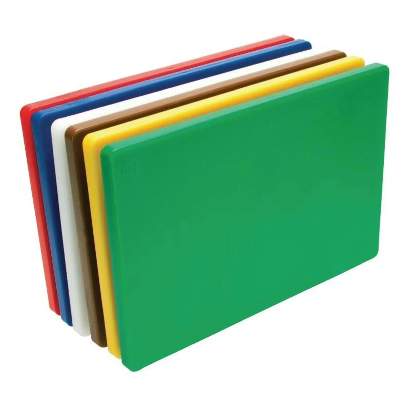 POLYETHYLENE COLOUR CODED CUTTING BOARD HACCP 380 x 510 x 13mm - SET OF 6