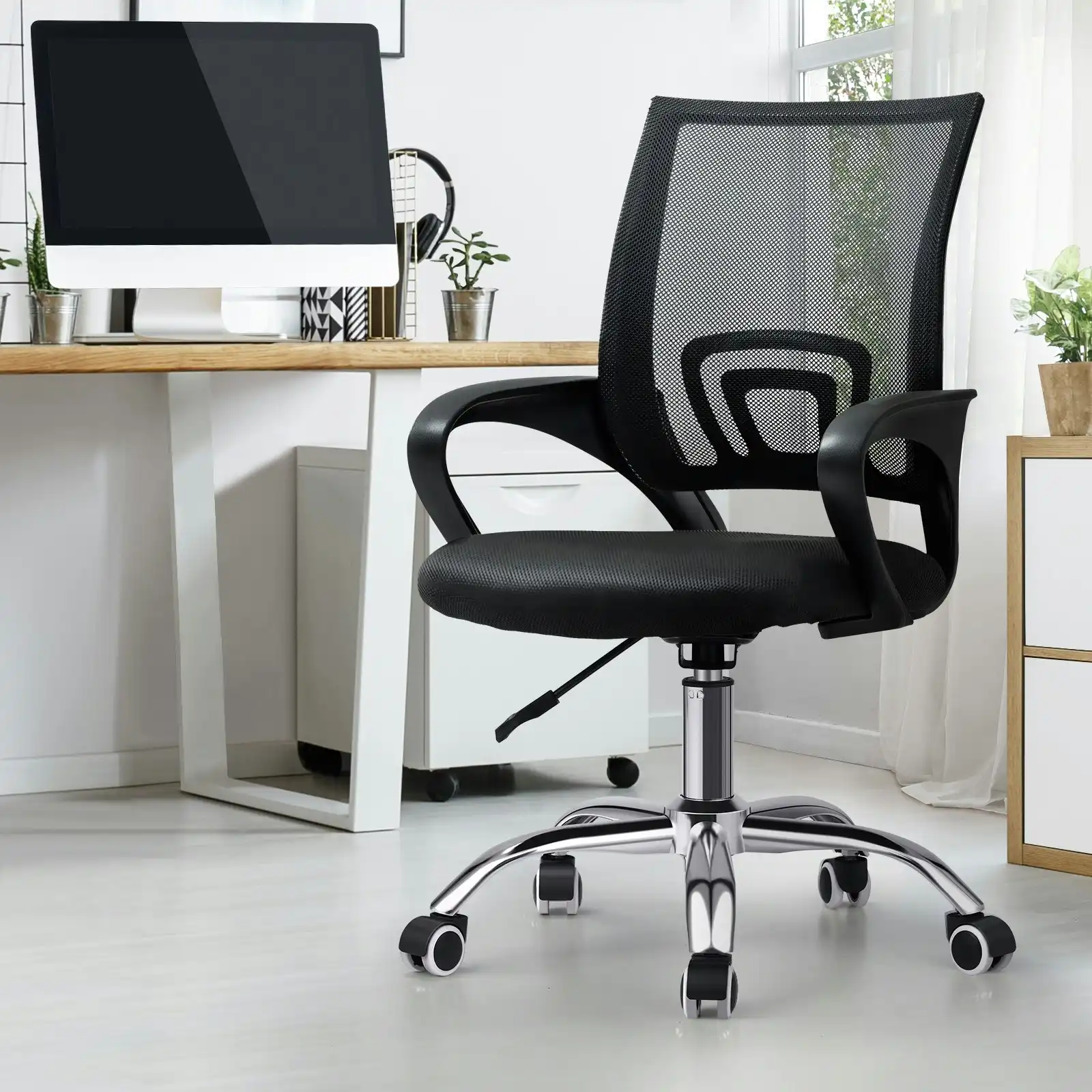 Oikiture Office Gaming Chair Computer Mesh Chairs Executive Foam Seat Black