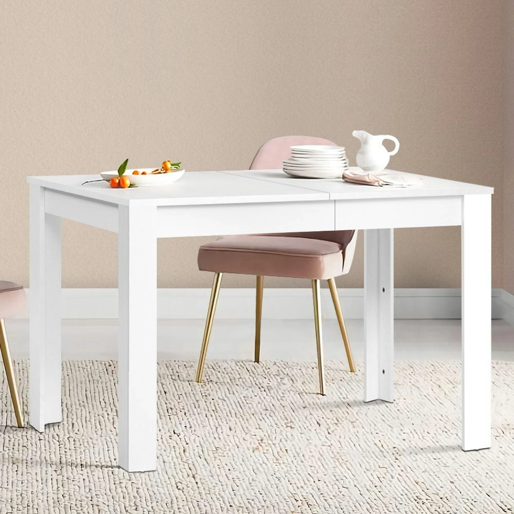 Artiss Dining Table Rectangular 4 Seater 120CM White Natu