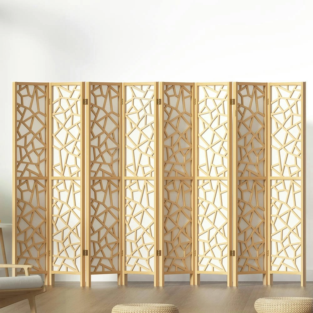 Artiss 8 Panel Room Divider Screen 325x170cm Clover Natural