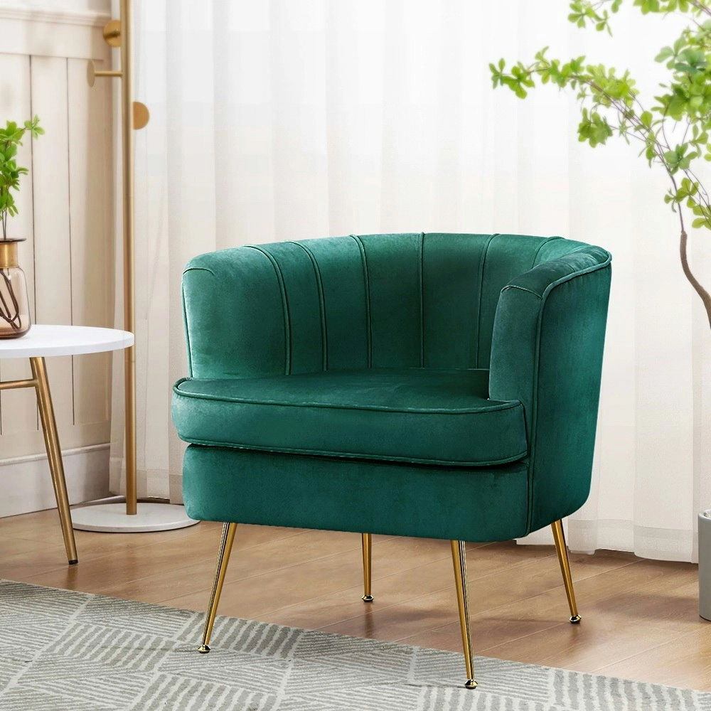 Artiss Armchair Velvet Green Norvia