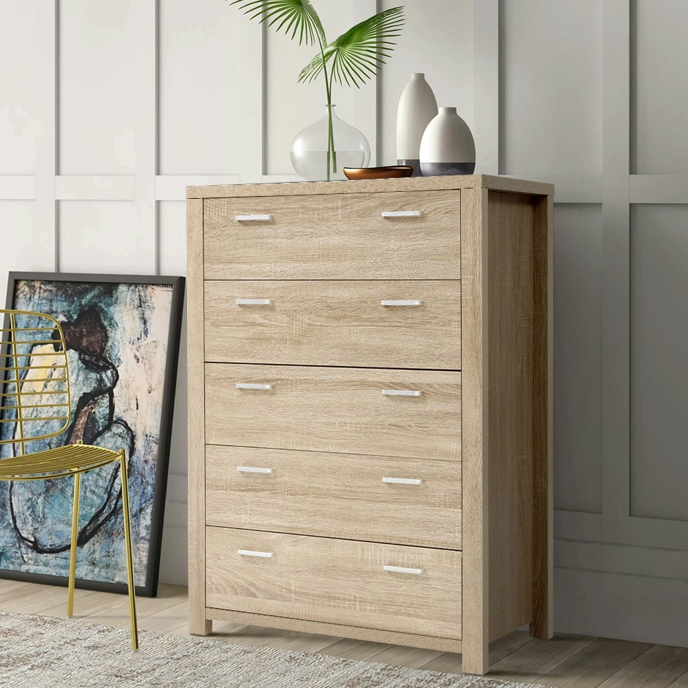 Artiss 5 Chest of Drawers - MAXI Pine