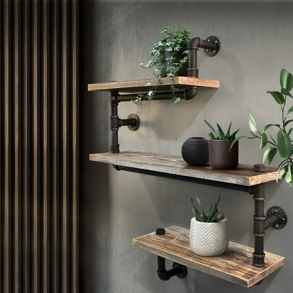 Artiss Floating DIY Pipe Shelf 3 Tiers - IONA