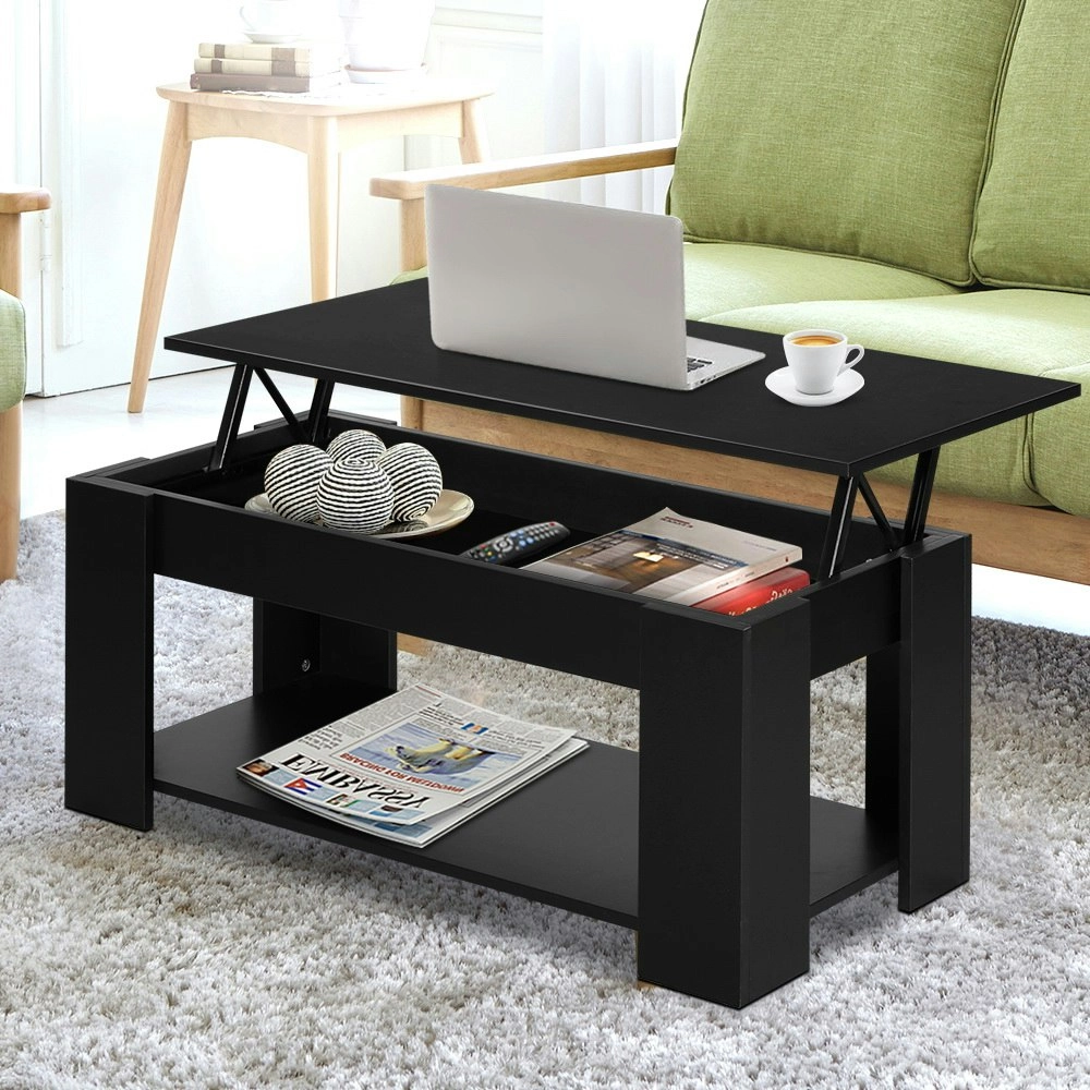 Artiss Coffee Table Lift-top Coffee Table Black