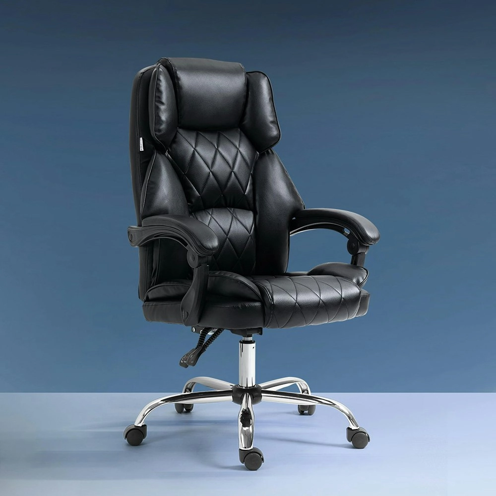 Artiss Executive Office Chair Leather Recliner Black