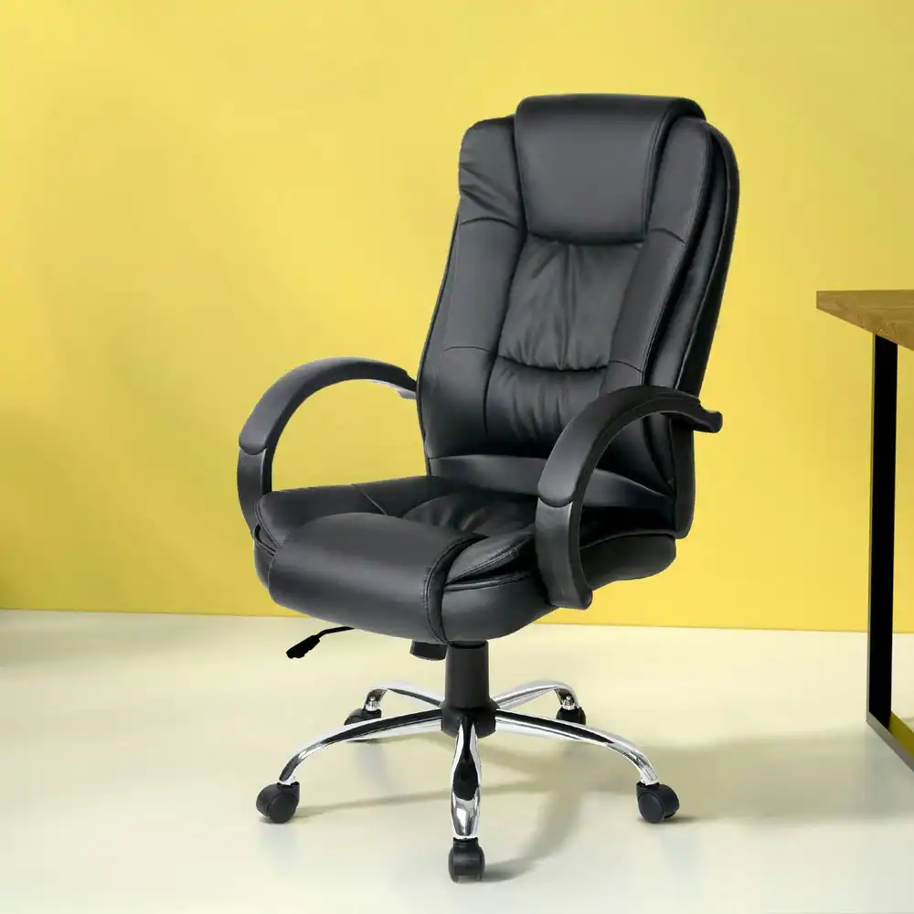 Artiss Executive Office Chair Leather Tilt Black