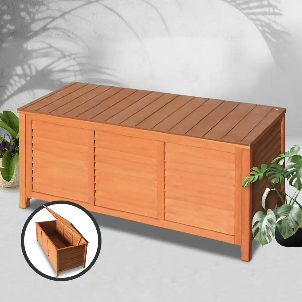 Gardeon Outdoor Storage Bench Box 210L Wooden Patio Furniture Garden Chair Seat