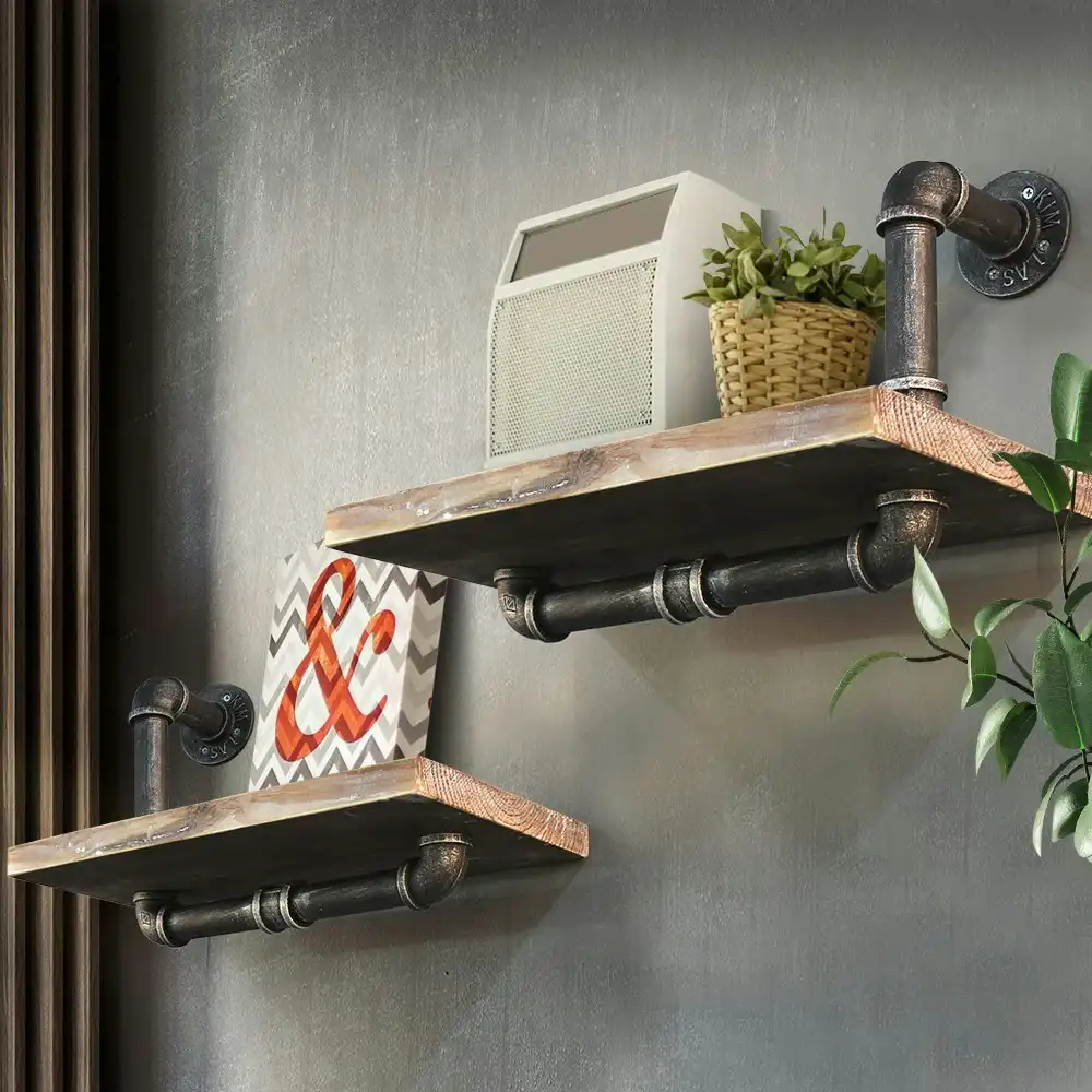 Artiss Floating DIY Pipe Shelf Set of 2 - IVOR