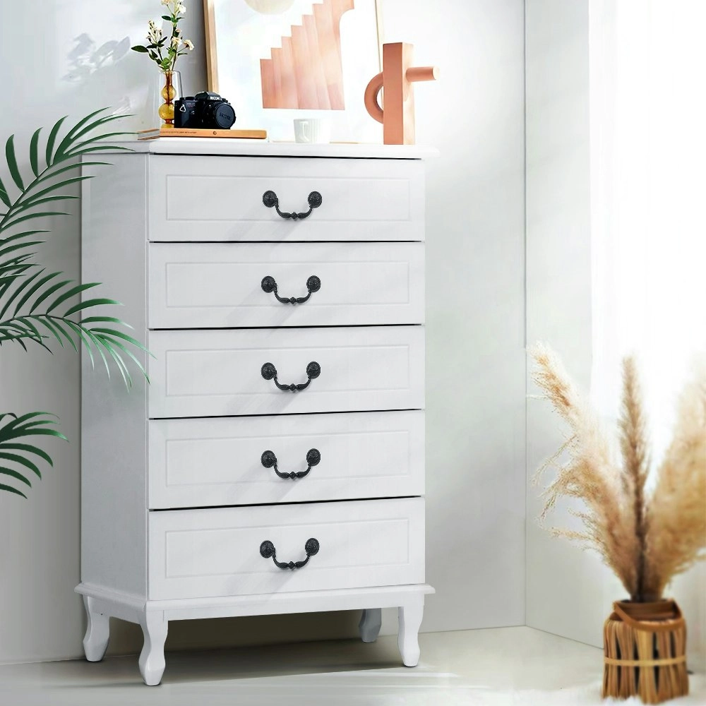 Artiss 5 Chest of Drawers  - KUBI White