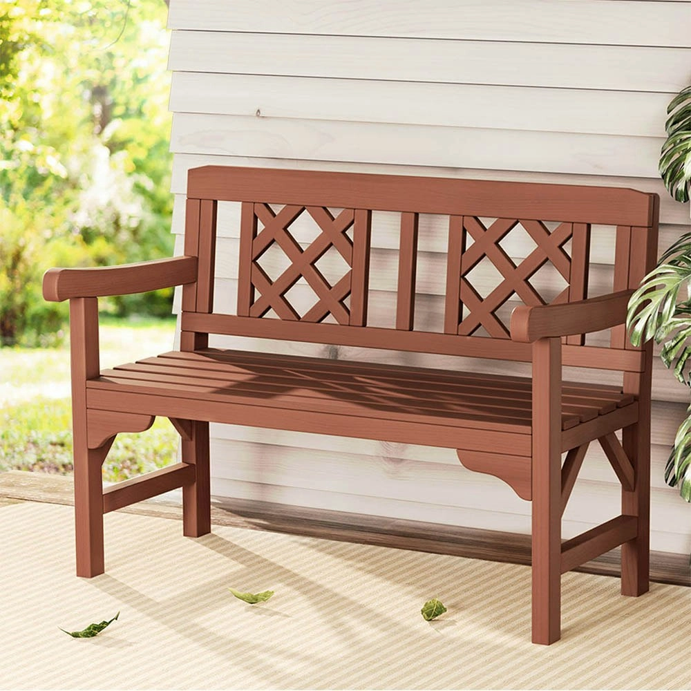 Gardeon Outdoor Garden Bench Wooden Chair 2 Seat Patio Furniture Lounge Natural