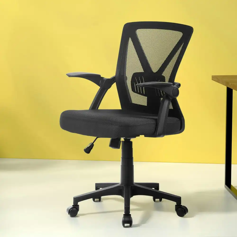 Artiss Mesh Office Chair Mid Back Black