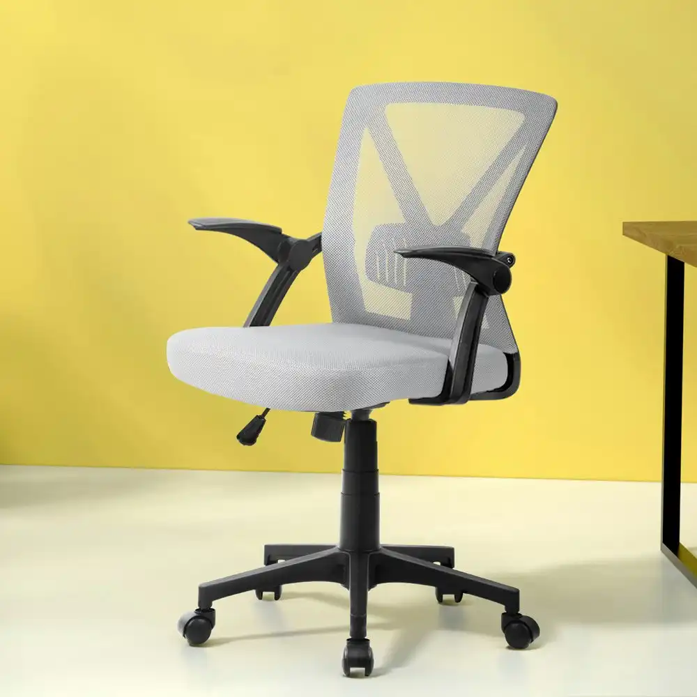 Artiss Mesh Office Chair Mid Back Grey