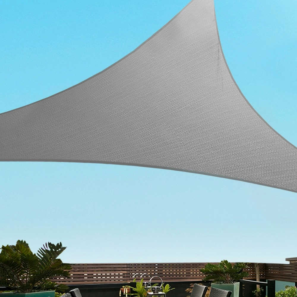 Instahut Shade Sail 3x3x4.3m Triangle 280GSM 98% Grey Shade Cloth