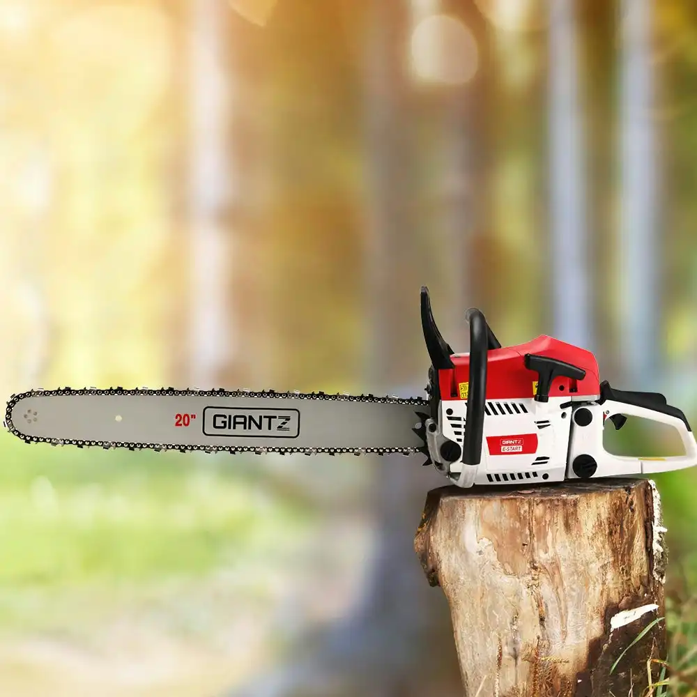 Giantz Chainsaw Petrol 62CC 20" Bar Commercial E-Start Pruning Chain Saw Spark Plug