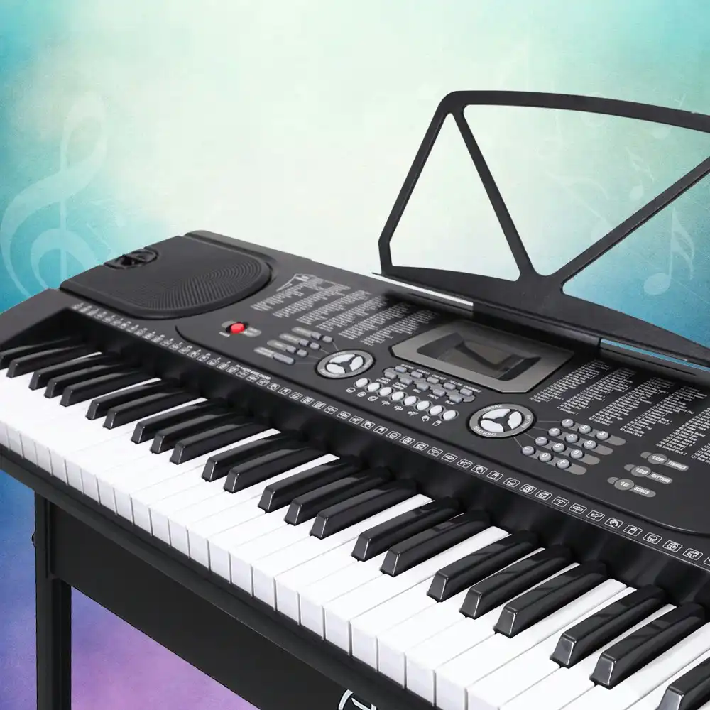 Alpha 61 Keys Electronic Piano Keyboard Digital Electric w/ Stand Beginner Black