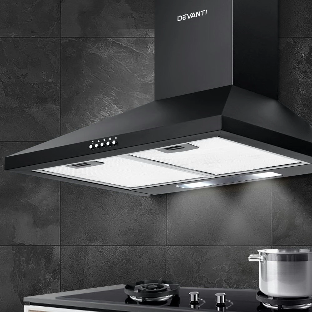 Devanti 600mm Range Hood 60cm Rangehood Black