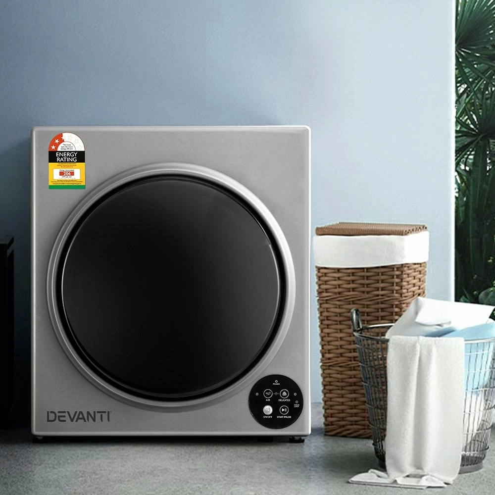 Devanti Tumble Dryer 5kg Fully Auto Silver