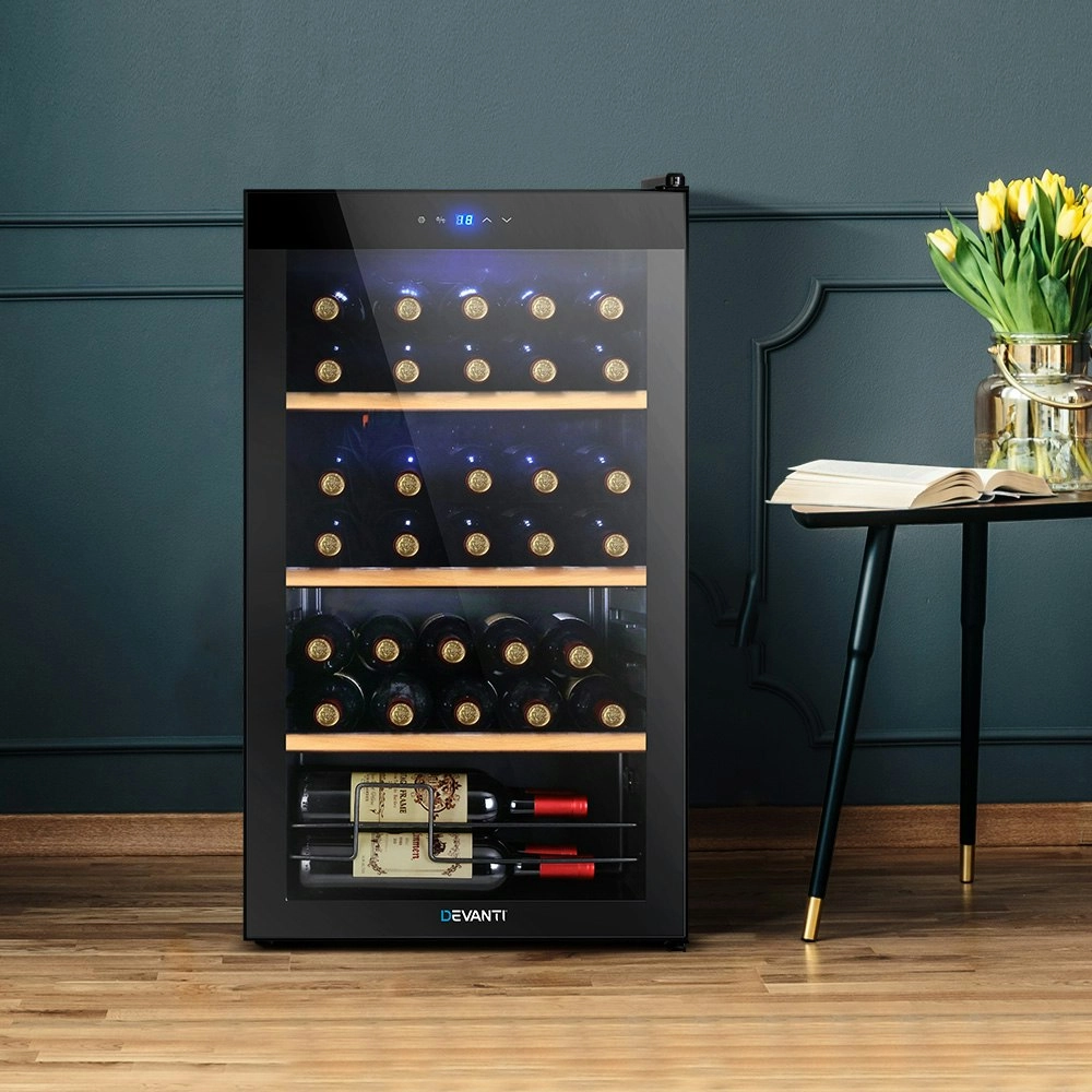 Devanti Wine Cooler Fridge 34 Bottles