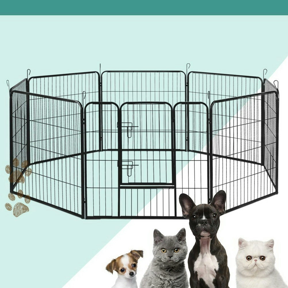 i.Pet 32" 8 Panel Dog Playpen Pet Exercise Cage Enclosure Fence Play Pen