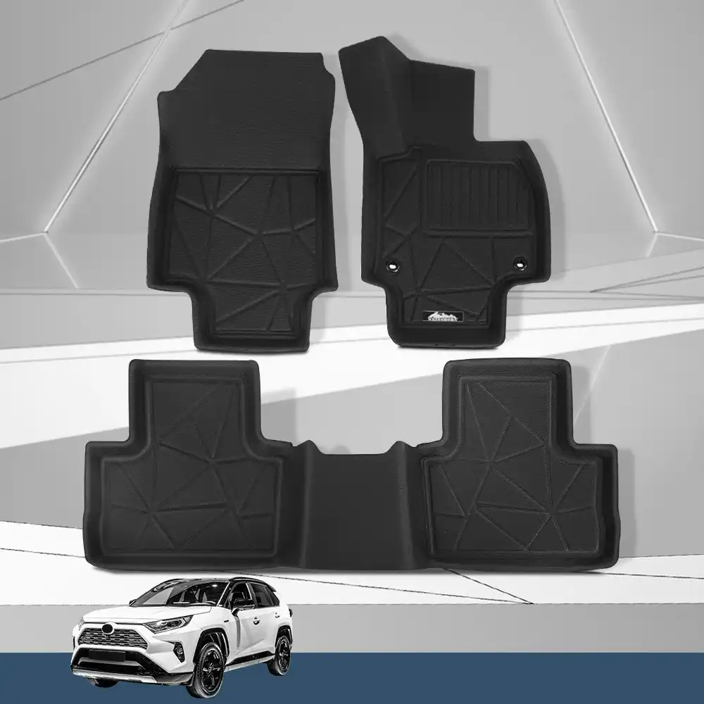 Weisshorn Car Rubber Floor Mats Compatible for Toyota RAV4 2019-2022 Front Rear