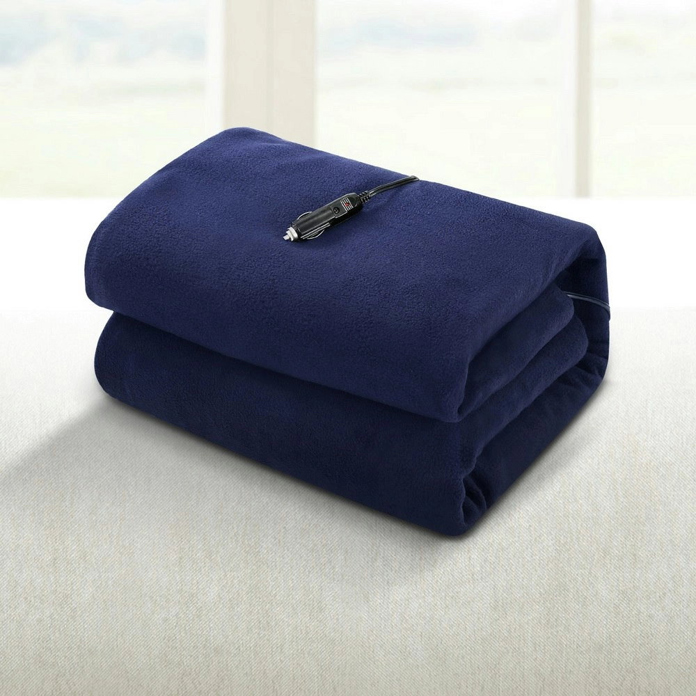 Giselle Electric Heated Blanket Car Throw Rug Blue