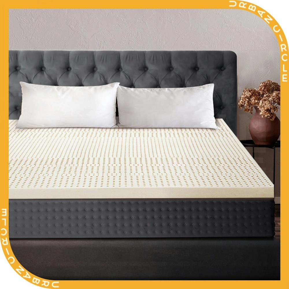 Mona Bedding Pure Natural Latex Mattress Topper 7.5cm Double 7 Zone Underlay Protector D Bed Pad