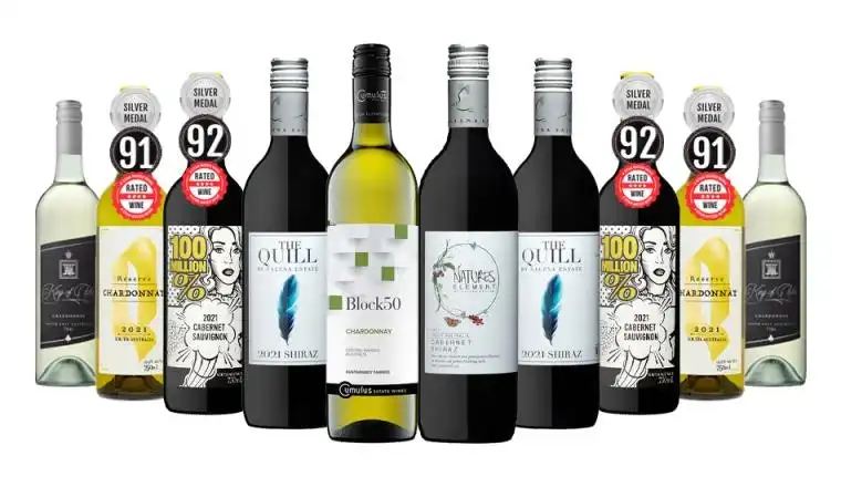 Backyard Wine Tasting Red & White Wines Mixed - 10 Bottles with Silver Medal & 4 Star Rated Wines