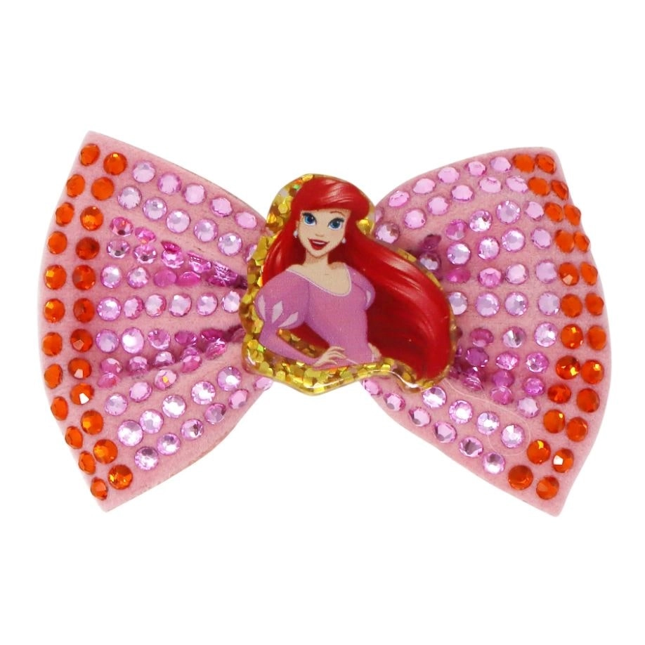 Disney Princess Ariel Pink Sparkling Rhinestone Hair Bow