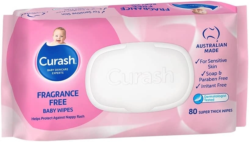 Curash Fragrance Free Baby Wipes 80 Pack